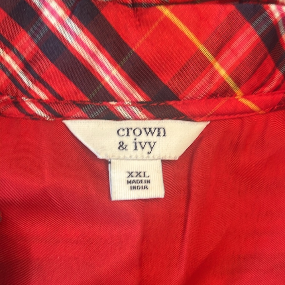 Crown & Ivy Red Plaid Blouse - Picture 4 of 5